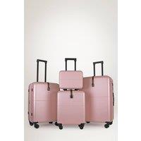 JLY 4 Pieces Premium Suitcase Set | Vanity + Cabin + Expandable Check-In in Light Pink | Size: 4 Pack