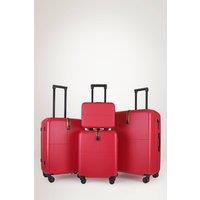JLY 4 Pieces Premium Suitcase Set | Vanity + Cabin + Expandable Check-In in Raspberry | Size: 4 Pack