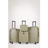JLY 4 Pieces Premium Suitcase Set | Vanity + Cabin + Expandable Check-In in Olive | Size: 4 Pack