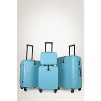 JLY 4 Pieces Premium Suitcase Set | Vanity + Cabin + Expandable Check-In in Aqua | Size: 4 Pack