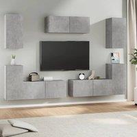 Berkfield Home 7 Piece TV Cabinet Set Concrete Grey Engineered Wood