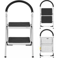 Costway Portable 2 Step Household Ladder Folding Step Stool w/ Anti-Slip Platform 150 kg in Black