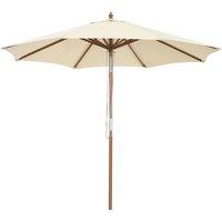 Costway 2.7M Patio Umbrella Garden Parasol Sun Shade Market Umbrella w/8 Ribs in Beige