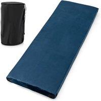 Costway Folding Camping Memory Foam Mattress 6.5cm Thick Roll up Sleeping Pad in Navy