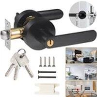 Havendro Black Door Handle with Lock, Entry Door Lever with Keys