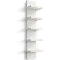 VOGREX 5-Tier Vertical Floating Wall Shelf Unit - White Decorative Storage