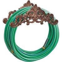 Nordara Antique Cast Iron Garden Hose Hanger, Wall Mounted Pipe in Brown