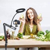 VOGREX Flexible Arm Phone Mount with Ring Light & Tripod in Black