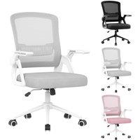 Gartistgo Ergonomic Mesh Office Chair with Flip-Up Arms & Lumbar Support in Grey