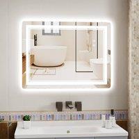 Gartistgo LED Bathroom Mirror Anti-Fog, Tri-Colour Dimmable Lights, 50x70cm in White | Size: 50x70 cm