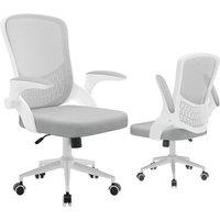 Gartistgo Ergonomic Mesh Office Chair with Flip-Up Arms & Storage Back in Grey