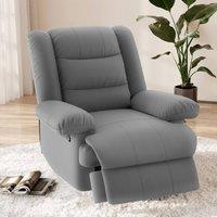 Gartistgo Manual Recliner Armchair PU Leather Padded Lounge Chair Sofa in Grey