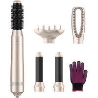 INMTFEI 5-in-1 Adjustable Hot Air Brush Multi Functional Hair Styling Comb in Gold
