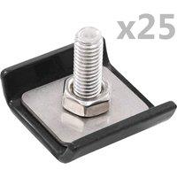 Berkfield Home Grid Mat Connector 25 Sets Anthracite in Black