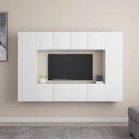 Berkfield Home 8 Piece TV Cabinet Set White Engineered Wood