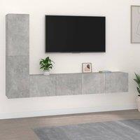 Berkfield Home 4 Piece TV Cabinet Set Concrete Grey Engineered Wood