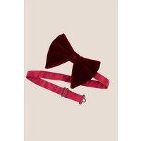 Oswin Hyde Men's Velvet Bond Red Bowtie in Burgundy