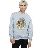 Harry Potter Men's Hogwarts Crest Cotton Sweatshirt in Grey | Size: Large
