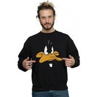 Looney Tunes Men's Daffy Duck Face Sweatshirt in Black | Size: 3XL