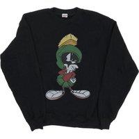 Looney Tunes Men's Marvin The Martian Pose Sweatshirt in Black | Size: Small