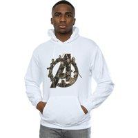 Avengers Infinity War Men's Logo Cotton Hoodie in White | Size: Large