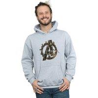Avengers Infinity War Men's Logo Cotton Hoodie in Grey | Size: 2XL