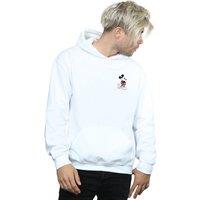 Disney Men's Mickey Mouse Kickin Retro Chest Hoodie in White | Size: 2XL