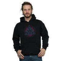 Harry Potter Men's Neon Deathly Hallows Hoodie in Black | Size: XL