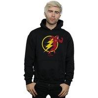 DC Comics Men's The Flash Running Emblem Hoodie in Black | Size: Large