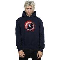 Marvel Men's Avengers Captain America Art Shield Hoodie in Navy | Size: 4XL