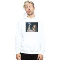 Disney Men's Lady & The Tramp Spaghetti Slurp Hoodie in White | Size: Large