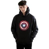 Marvel Men's Captain America Splatter Shield Hoodie in Black | Size: 5XL