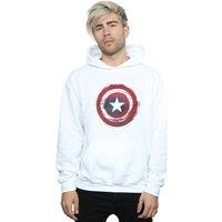 Marvel Men's Captain America Splatter Shield Hoodie in White | Size: 4XL