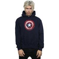 Marvel Men's Captain America Splatter Shield Hoodie in Navy | Size: 4XL