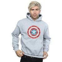 Marvel Men's Captain America Pixelated Shield Hoodie in Grey | Size: 3XL