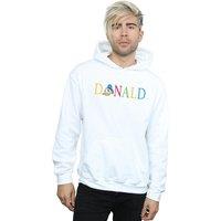 Disney Men's Donald Duck Letters Hoodie in White | Size: Small