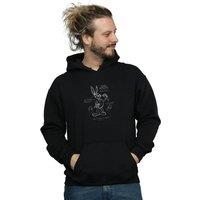 Looney Tunes Men's Bugs Bunny Drawing Instruction Hoodie in Black | Size: Medium