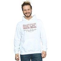 Marvel Men's Iron Man AKA Tony Stark Hoodie in White | Size: Small