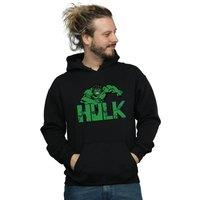 Marvel Men's Hulk Pixelated Hoodie in Black | Size: XL