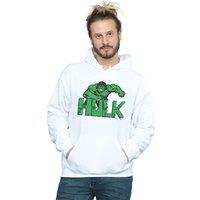 Marvel Men's Hulk Pixelated Hoodie in White | Size: XL