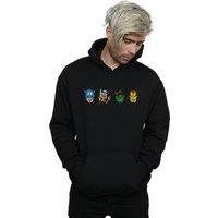 Marvel Men's Avengers Comic Heads Hoodie in Black | Size: Large