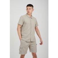 Brave Soul Men's Short Sleeve Textured Shirt in Pale Green | Size: Medium