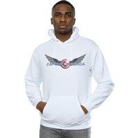Marvel Men's Falcon & The Winter Soldier Captain America Logo Hoodie in White | Size: 4XL