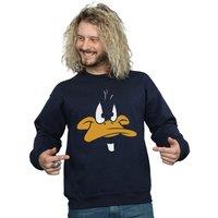 Looney Tunes Men's Daffy Duck Face Sweatshirt in Navy | Size: Medium