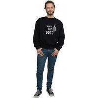 Looney Tunes Men's Whats Up Doc Bugs Bunny Stripe Sweatshirt in Black | Size: XL