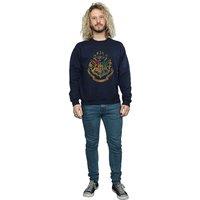Harry Potter Men's Hogwarts Crest Cotton Sweatshirt in Navy | Size: Large