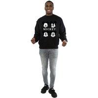 Disney Men's Four Heads Mickey Mouse Cotton Sweatshirt in Black | Size: Large