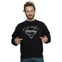 Superman Men's Marble Cotton Logo Sweatshirt in Black | Size: Small