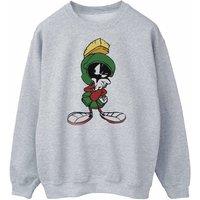 Looney Tunes Men's Marvin The Martian Pose Sweatshirt in Grey | Size: 2XL