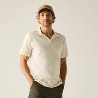 Regatta Men's Hadvo Open Neck Cotton Polo in Natural White | Size: Medium